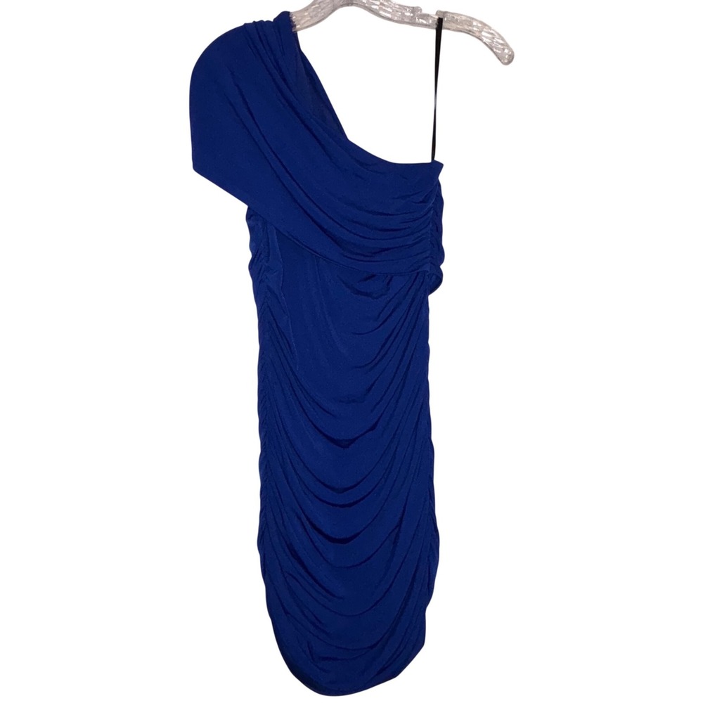 Cobalt Blue One Shoulder Ruched‎ Bodycon Dress women's medium by Storm